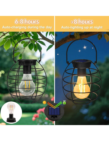 Paquete de 4 partes superiores de luz solar Yulloyello IP55