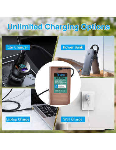 Batería de Litio Recargable Tectra LIT-22 7000mAh Paquete de 2