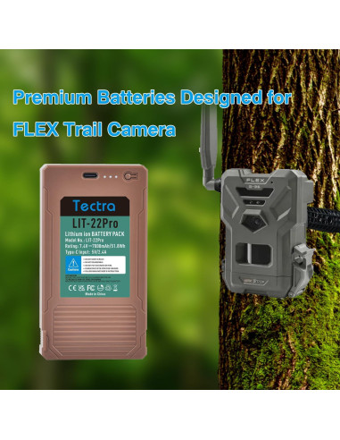 Batería de Litio Recargable Tectra LIT-22 7000mAh Paquete de 2