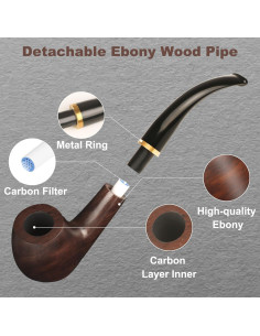 Juego de Pipas de Tabaco Sivaopa Ébano Hechas a Mano 2