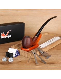 Pipa de Tabaco Churchwarden Sivaopa Madera de Peral Accesorios 2