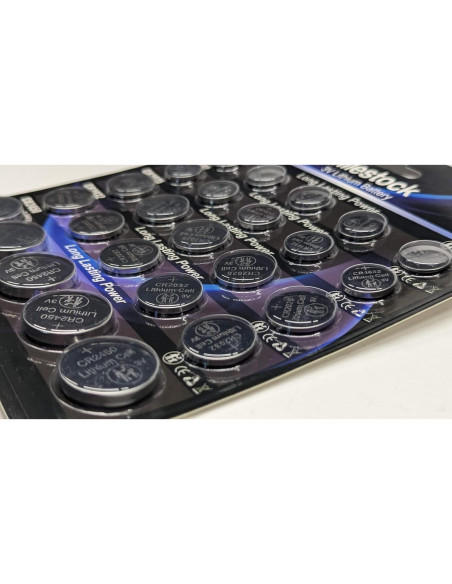 25 Pzs Baterías de Botón Litio 3V CR1620 CR1632 CR2025 CR2032 CR2450 Milestock