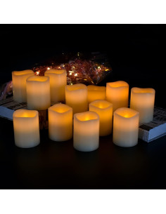 Juego de 12 Velas LED Sin Llama Antizer Marfil 10.16 cm 2