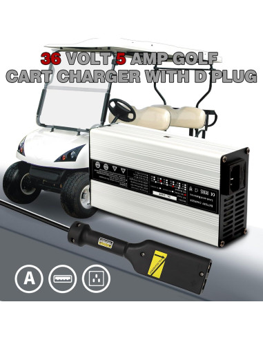 Cargador de Batería 36V 5A Nakkaa para Carro de Golf EZGO