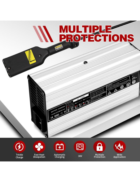 Cargador de Batería 36V 5A Nakkaa para Carro de Golf EZGO