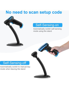 Escáner de Código de Barras 1D Onewscan Inalámbrico USB 2