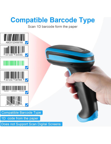 Escáner de Código de Barras 1D Onewscan Inalámbrico USB