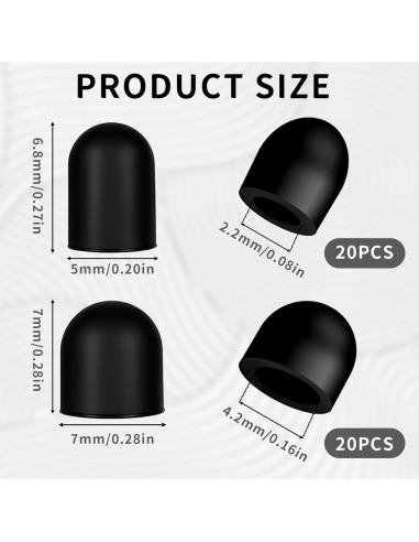 40 Puntas de Goma para Stylus Pretwad - Reemplazo Táctil 0.5 y 0.7 cm