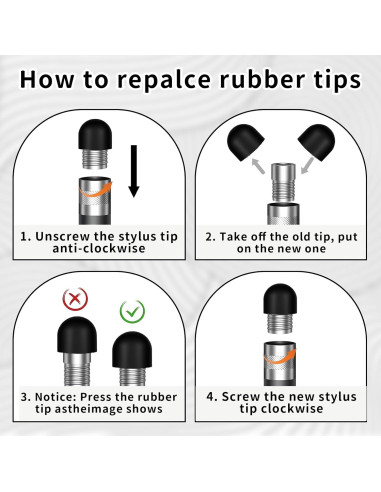 40 Puntas de Goma para Stylus Pretwad - Reemplazo Táctil 0.5 y 0.7 cm