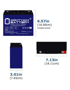 Batería GEL 12V 22AH Mighty Max ML22-12GEL45 Sin Mantenimiento 2
