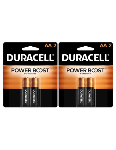 Baterías Duracell Coppertop AA Power Boost, paquete de 2
