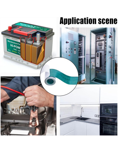 Papel Adhesivo Aislante Eléctrico AHANDMAKER 80mm x 5m Verde