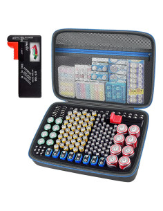 Organizador de Baterías ALKOO con Probador BT-168 Azul