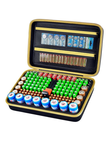 Estuche Organizador de Baterías Boobowl con Probador - Negro