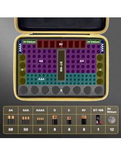 Estuche Organizador de Baterías Boobowl con Probador - Negro 2