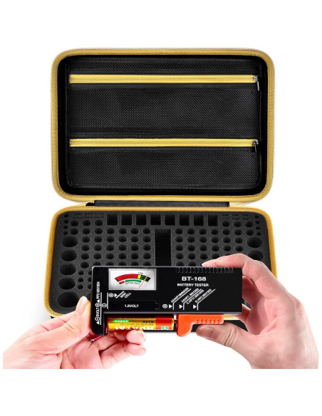 Estuche Organizador de Baterías Boobowl con Probador - Negro