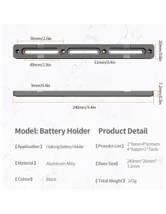 Soporte de Batería para Bicicleta Eléctrica HUDAMZKY SH-Kettle 2