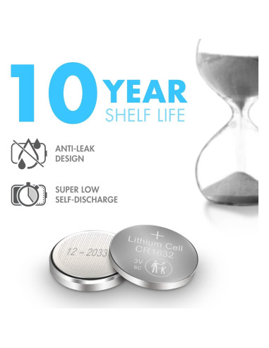 Batería de Botón CR1632 Tenergy - Paquete de 5 Unidades