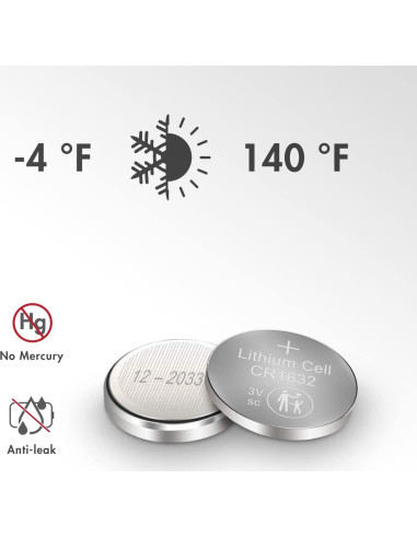 Batería de Botón CR1632 Tenergy - Paquete de 5 Unidades