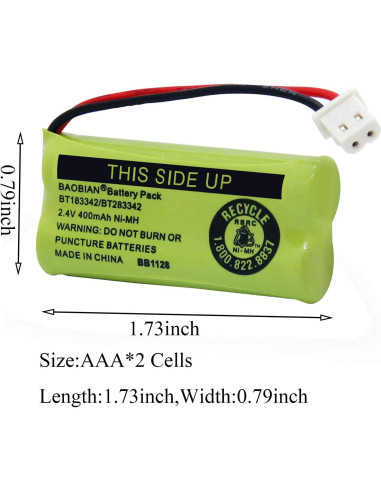 Batería Inalámbrica BAOBIAN BT183342 2.4V 400mAh - 6 Piezas