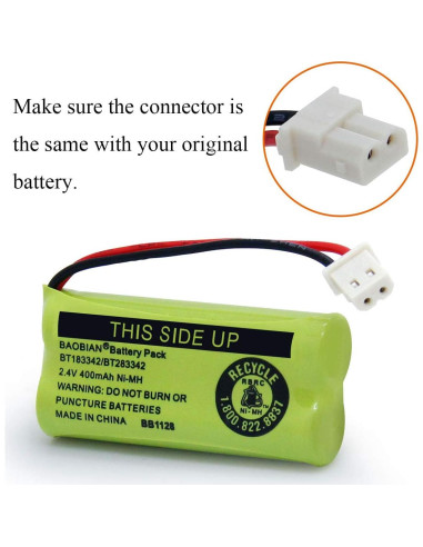 Batería Inalámbrica BAOBIAN BT183342 2.4V 400mAh - 6 Piezas