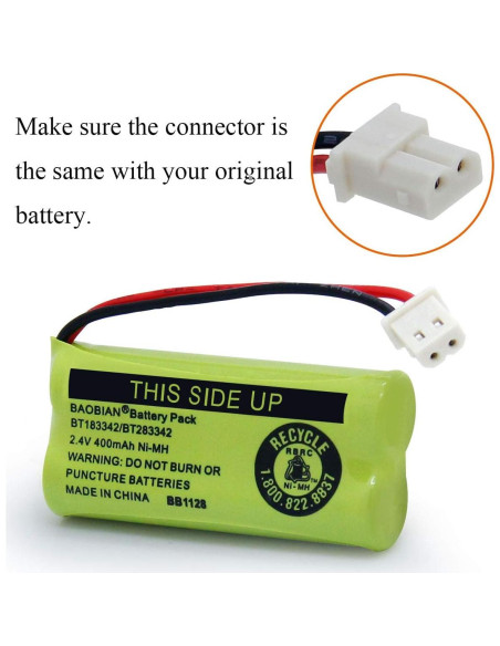 Batería Inalámbrica BAOBIAN BT183342 2.4V 400mAh - 6 Piezas