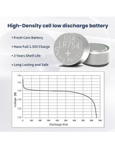 20 Baterías de Botón Alcalinas AG5 LR754 QLQXQTy 2