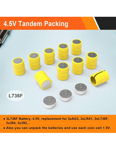 Baterías de botón Bayattoo L736F 30 unidades 4.5V para juguetes