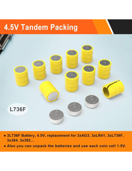 Baterías de botón Bayattoo L736F 30 unidades 4.5V para juguetes