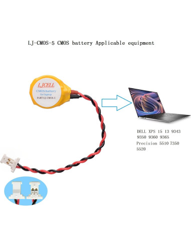 Batería CMOS LJCELL ML1220 para DELL XPS 13 15 - 2 Pack