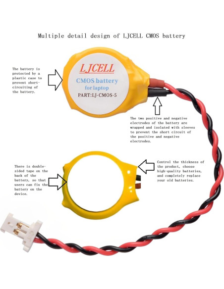 Batería CMOS LJCELL ML1220 para DELL XPS 13 15 - 2 Pack