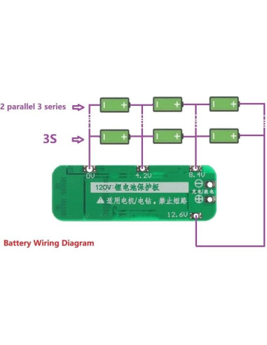 5PCS Placa de Protección BMS 20A 3S 12.6V Li-ion 18650