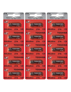 Baterías Alcalinas Toshiba 27A 12V - 15 Unidades