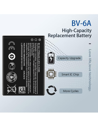 Batería BV-6A Reemplazo para Nokia 8110 4G 1700mAh