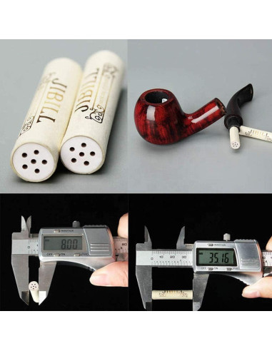 250 Filtros de Carbón Activo 7.8-8mm para Pipas de Tabaco