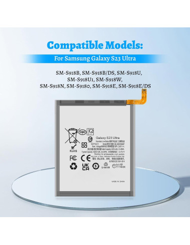 Batería de Reemplazo Samsung Galaxy S23 Ultra 6200mAh