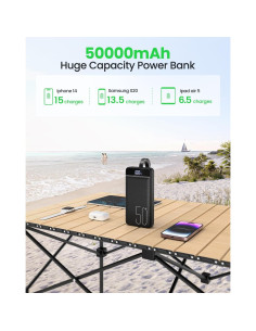 Banco de Energía 50000mAh Carga Rápida 22.5W USB C Negro 2