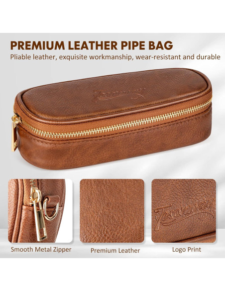 Estuche para Pipas Tesonway de Cuero PU para 2 Pipas
