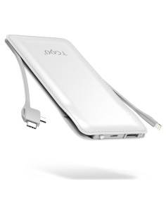 Banco de Energía 10000mAh Portátil USB-C Carga Rápida Blanco