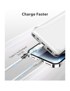 Banco de Energía 10000mAh Portátil USB-C Carga Rápida Blanco 2