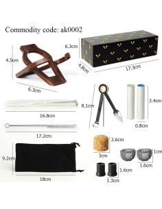 Pipa de Tabaco MUXIANG Ébano Recta con 10 Accesorios 2