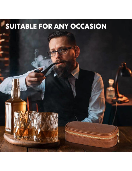 Estuche para Pipas Tesonway de Cuero PU para 2 Pipas