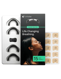 Kit de Tiras Nasales Intake - 15 Piezas, Negro, Alivio Ronquidos