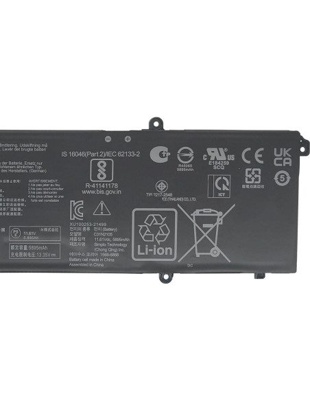 Batería Reemplazo C31N2105 70Wh 6072mAh para ASUS Vivobook