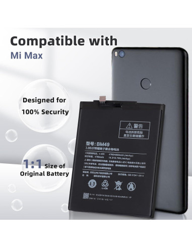 Batería de Reemplazo BM49 Xiaomi Mi Max 4850mAh 4.4V