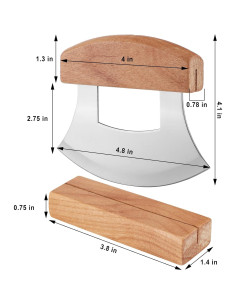 Juego de Cuchillos Mezzaluna Ulu Hanaive 10.16x12.7cm Acero Inox 2