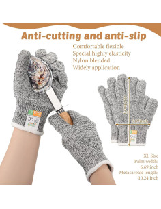 Juego de cuchillos para abrir ostras Tarpop 16 piezas con guantes 2