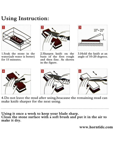 Piedra de Afilado HornTide 1000/4000 con Soporte 18.4x6.4 cm