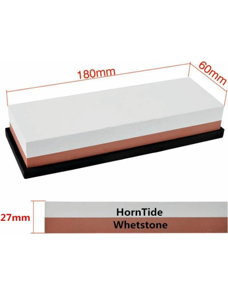 Piedra de Afilado HornTide 1000/4000 con Soporte 18.4x6.4 cm