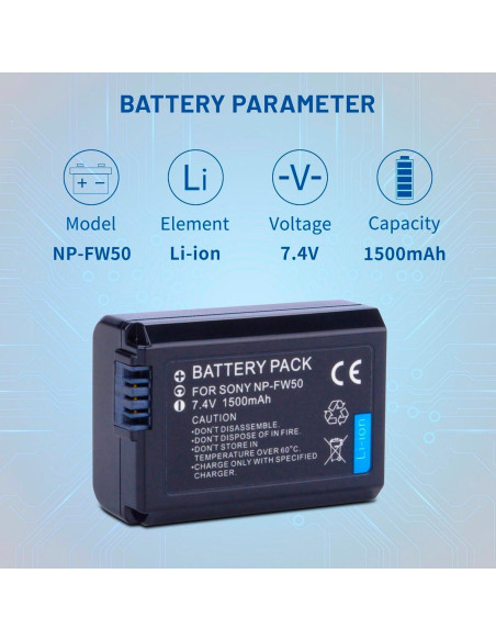 Batería NP-FW50 + Cargador Doble USB con Pantalla LCD - Sony
